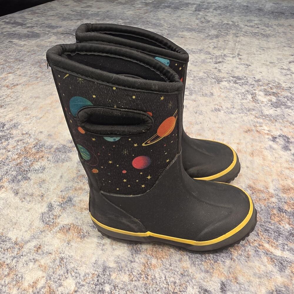 Lone Cone Boots Kids Size 7 Black MudBoot Space Planets Waterproof Winter Snow - Picture 3 of 13